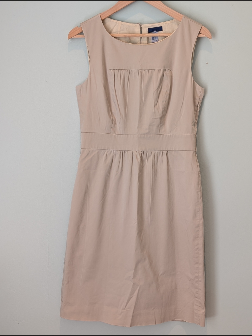 J. Crew Classic Sleeveless Dress in Light Beige